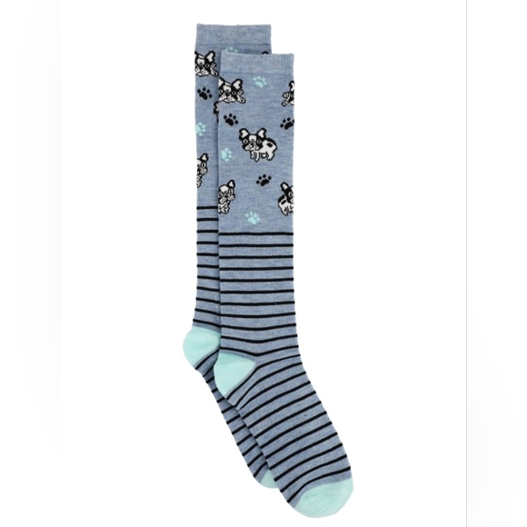 French Bulldog Knee Socks Frenchie Novelty Socks Womens Hosiery New Graphic Sock - Picture 2 of 8